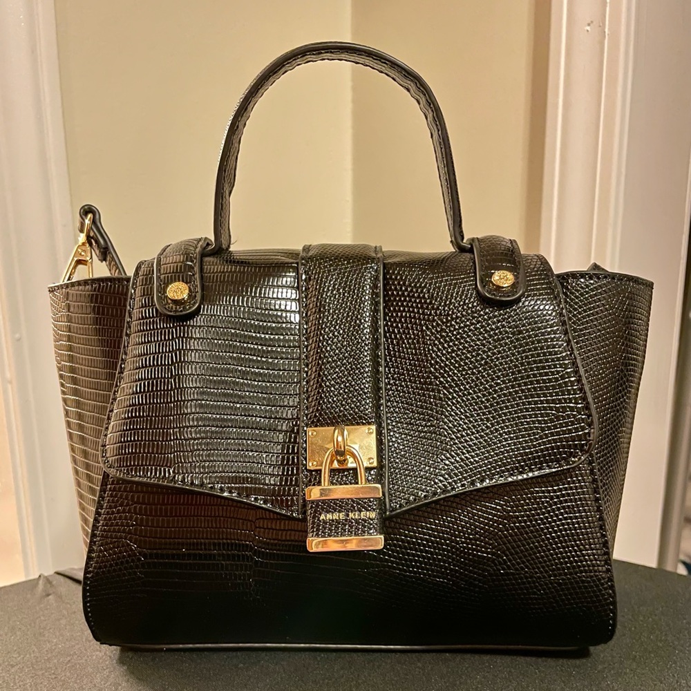 Anne klein mini satchel with lock - new